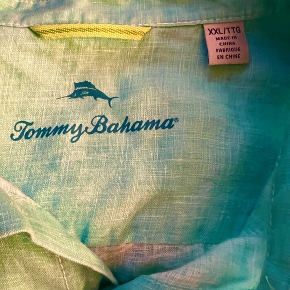EUC Tommy Bahama Sea Glass Breezer Long Sleeve Linen Shirt Lawn Chair Size XXL - Picture 4 of 5